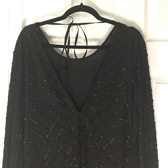 Needle & Thread black embellished hand beaded long tunic top size 8 - Picture 5 of 13